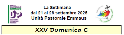 Settimana 21-28 settembre 2025